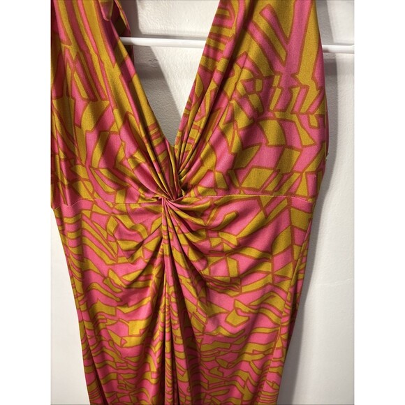 Trina Turk Women’s  Mini Dress Coral Multi Print Halter Dress Sz 6 - Picture 7 of 13